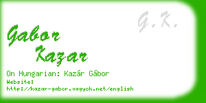 gabor kazar business card