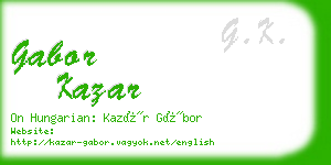 gabor kazar business card